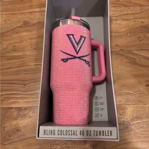 Pink Bling Tumbler with Straw